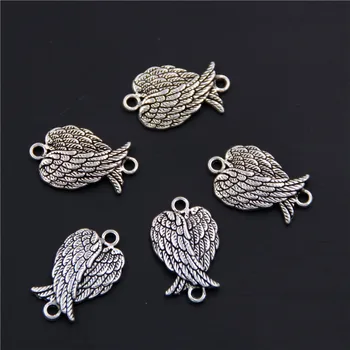 

50pcs Tibetan Silver Color Angel Wings Charms Pendants Jewelry Making Diy Handmade A1750