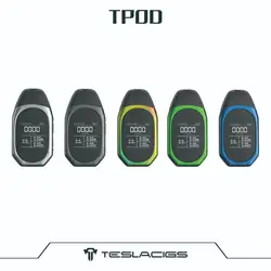 Teslacigs потребителя электронные сигареты комплект Тесла TPOD 500 мАч с экран дисплея и 2 мл многоразового Pod картриджи