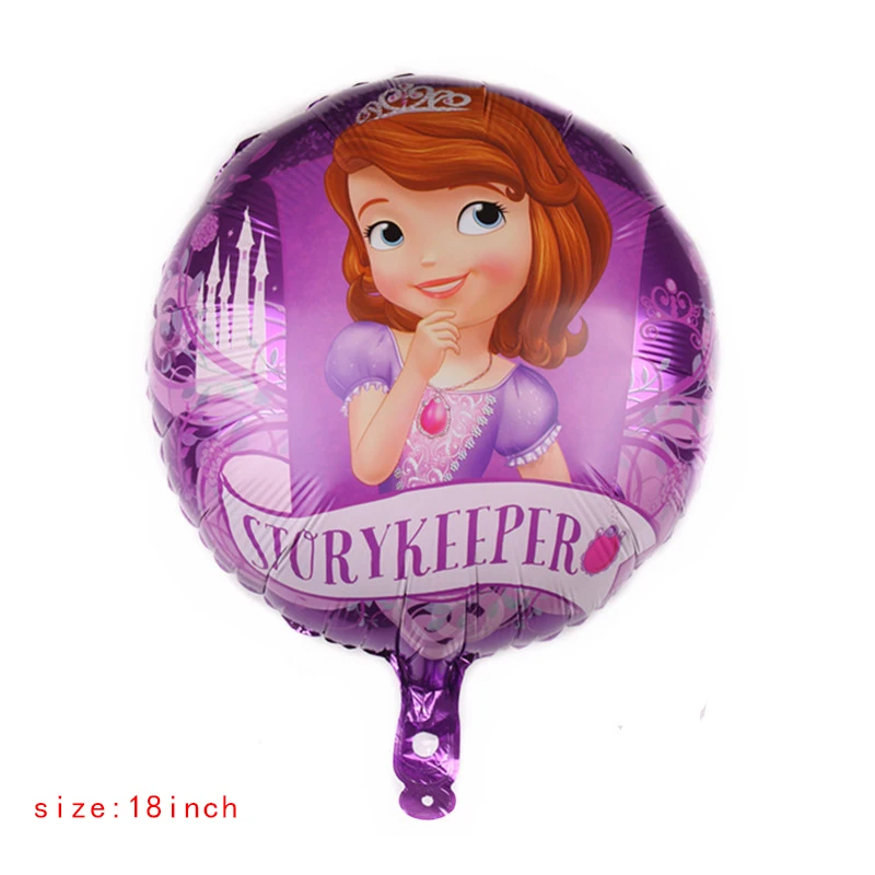 Принцесса воздушный шар из фольги для вечеринок для девочек детский душ Гелиевый шар День Рождения декорации на свадьбу, вечеринку украшения - Цвет: 1pc Round balloon2