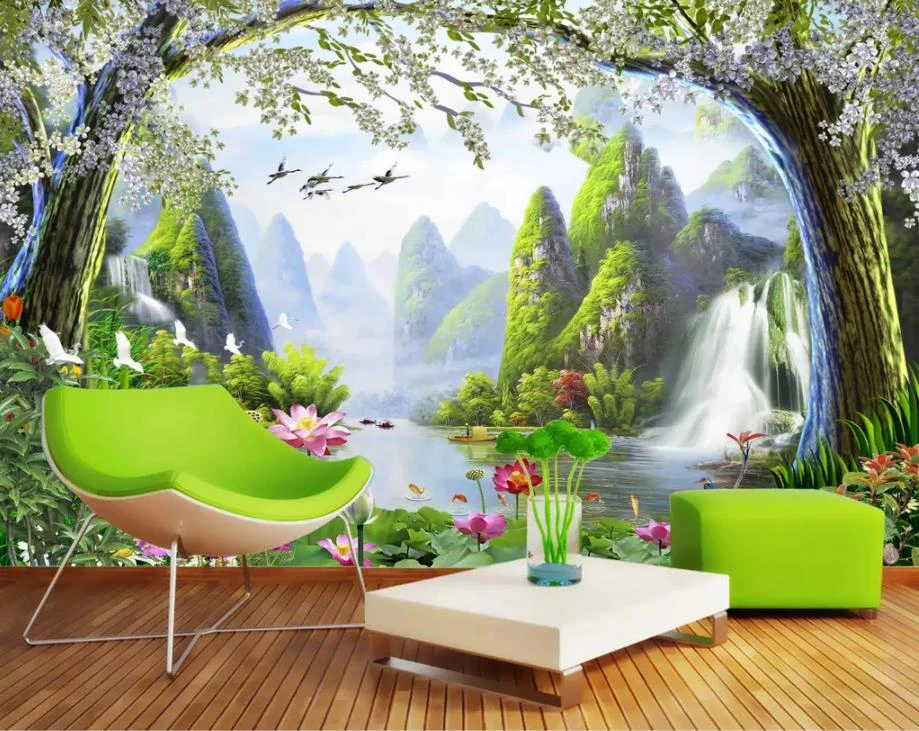 custom 3d wall murals wallpaper Landscape scenery 3d nature Living room bedroom wallpaper 3d window TV background|Wallpapers| -