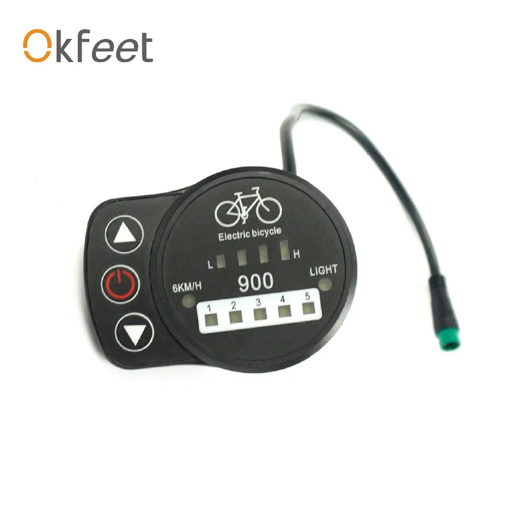 Светодиодный дисплей для электровелосипеда Okfeet KT 900s 900 36 В 48 светодиодный