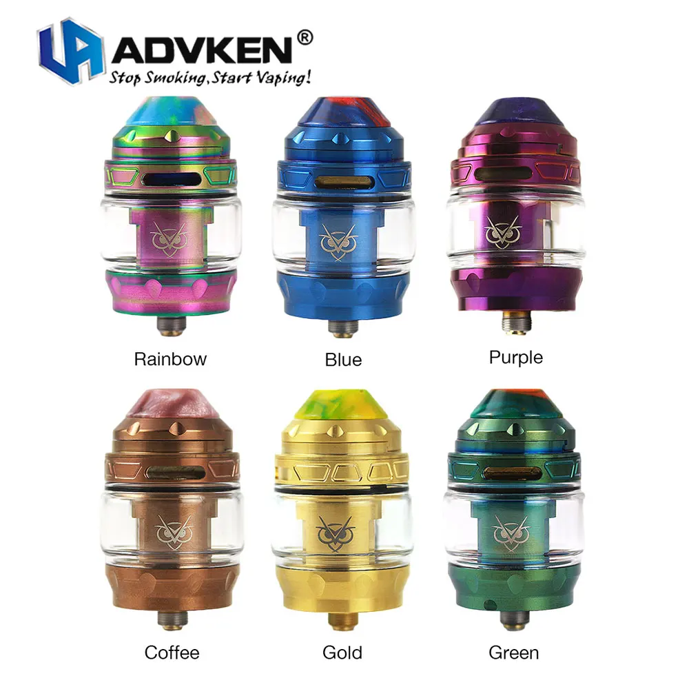 

New Original Advken OWL Subohm Tank 4ml Atomizer 25mm Diameter Subohm Tank with 0.16ohm/0.2ohm Mesh Coil Vape Tank vs Zeus Dual