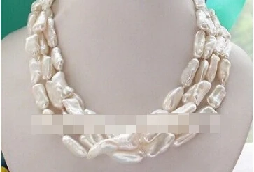 

Free shipping >>@ 1412 65" 20mm white stick KESHI REBORN PEARL NECKLACE