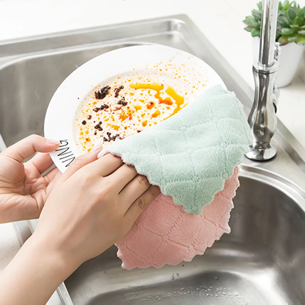 kichen tools Super Absorbent Microfiber kitchen dish Cloth High-efficiency tableware Household Cleaning Towel gadgets cosina (4)