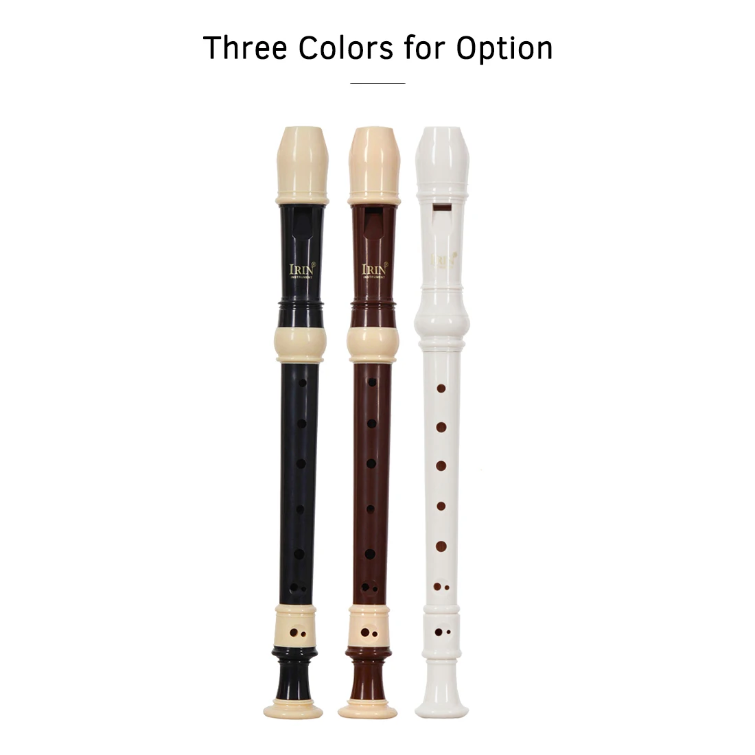 

IRIN ABS Alto Recorder 8 Hole Baroque Style Recorders Instrument Detachable with Finger Rest and Carrying Bag Classroom