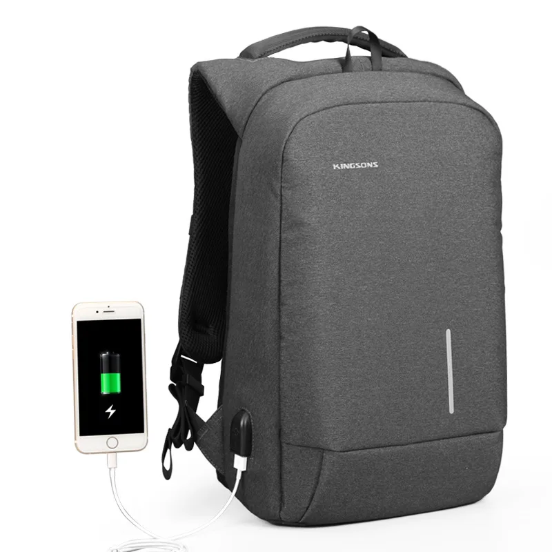 Kingsons Men's Anti-theft Backpack 15.6 Inch Laptop Bag Pack USB