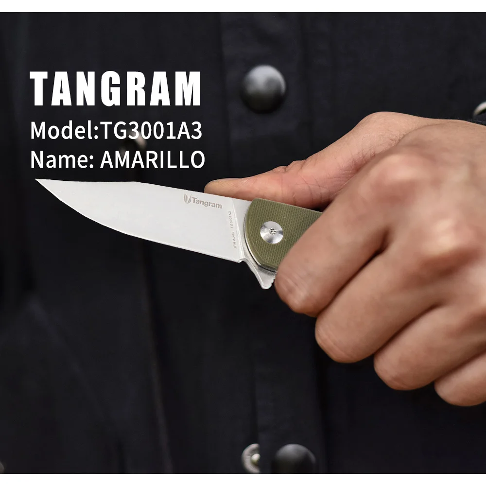 TANGRAM Folding Knife Tactical Knife Survival 440C Steel Knife Outdoor Flipper Knife for Hunting Camping Tools TANGRAM Folding Knife Tactical Knife Survival 440C Steel Knife Outdoor Flipper Knife for Hunting Camping Tools