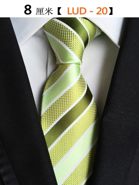 Новое поступление мужской шелковый галстук 8 см Полосатый Классический деловой шейный галстук для мужчин костюм галстук для свадебной вечеринки торжественное платье галстук - Цвет: LUD-20