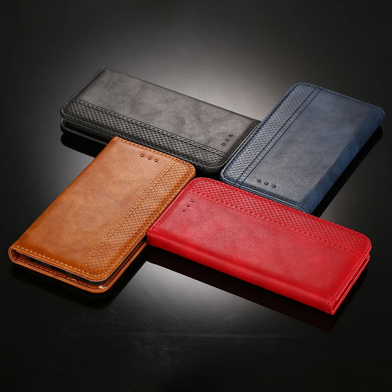 Чехол для Xiaomi Redmi GO Note7 6A S2 Note5 5A Y1 NOTE5A, Роскошный кожаный флип-чехол, подставка, невидимые магниты, чехол для телефона