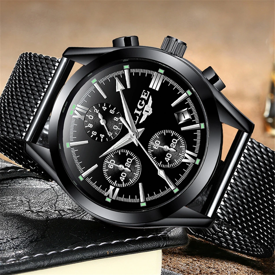 

LIGE Fashion Men Watches Male Top Brand Luxury Quartz Watch Men Casual Slim Dress Waterproof Sport WristWatch Relogio Masculino