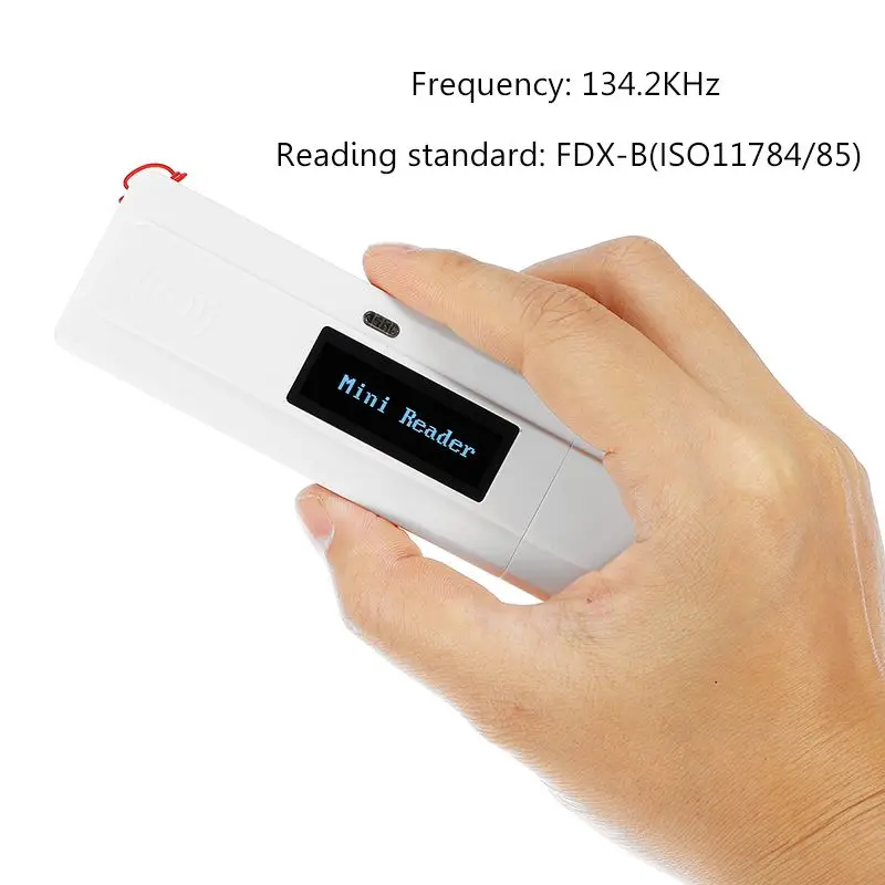 

Efficient ISO11784/5 FDX-B Animal pet id reader chip transponder USB RFID handheld microchip scanner for dog,cats,horse