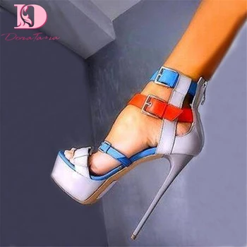

DoraTasia brand design big Size 34-47 gladiator Platform Party Wedding sexy prom nightclub high heels Woman Shoes Women Pumps