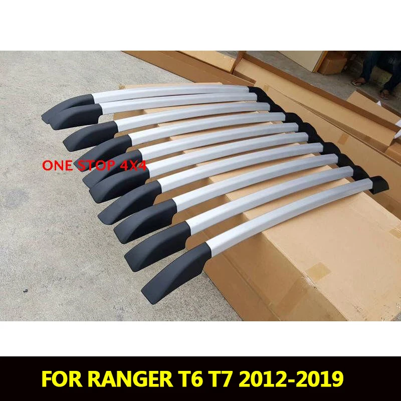 

Silver Roof Rails Rack Carrier Bars For Ford Ranger Wildtrack T6 T7 2012-2019 Double Cabin