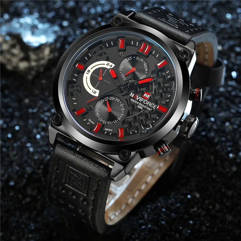 Топ Элитный бренд NAVIFORCE для мужчин часы модные повседневное кварцевые наручные календари водостойкие человек Relogio Masculino 9068