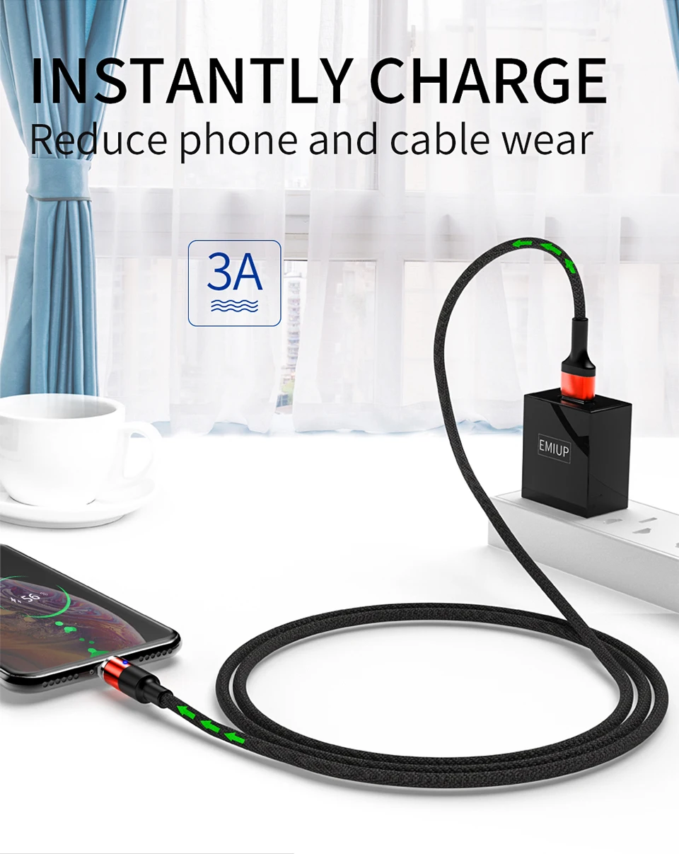 Магнитный кабель 3А для быстрой зарядки Micro usb type-C Шнур для iPhone 11Pro Xs Max samsung s10 Xiaomi Магнитный зарядный usb-кабель для передачи данных
