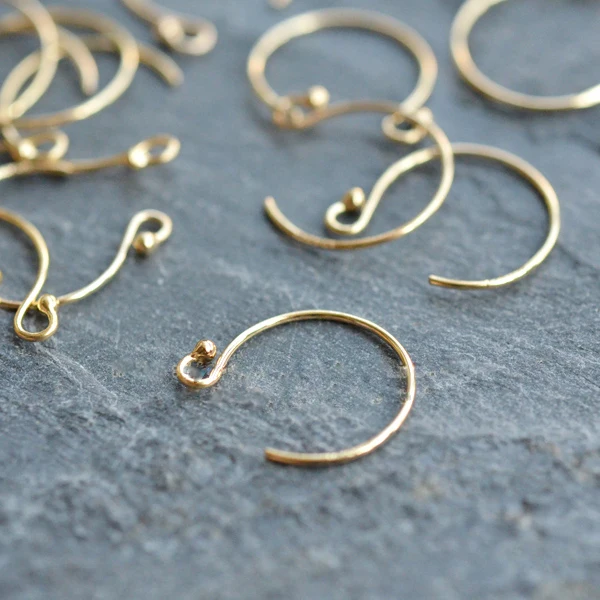 

PINJEAS 14k gold filling handmade ear wires ball head ball half-moon ear hook for diy jewelry findings accessories