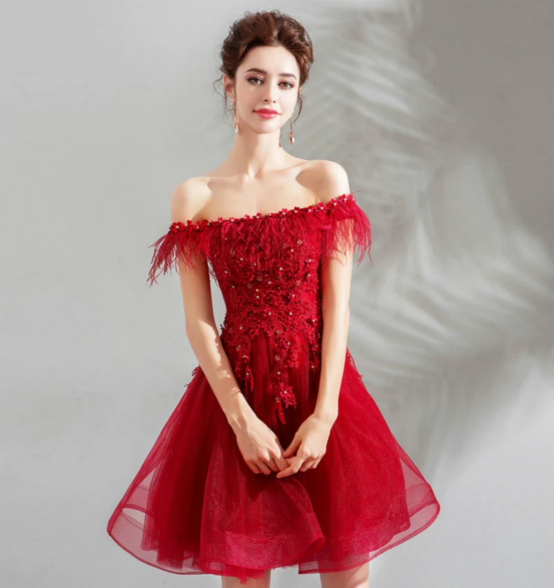 SSYFashion/новые красные коктейльные платья милое кружевное мини платье с кружевными