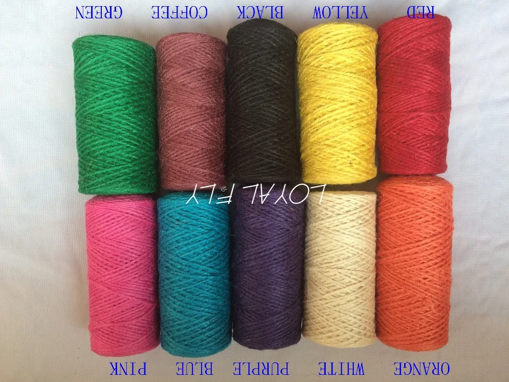5pcs/lot (total 500m)10 color colored jute twine(1.5mm) 100m/spool