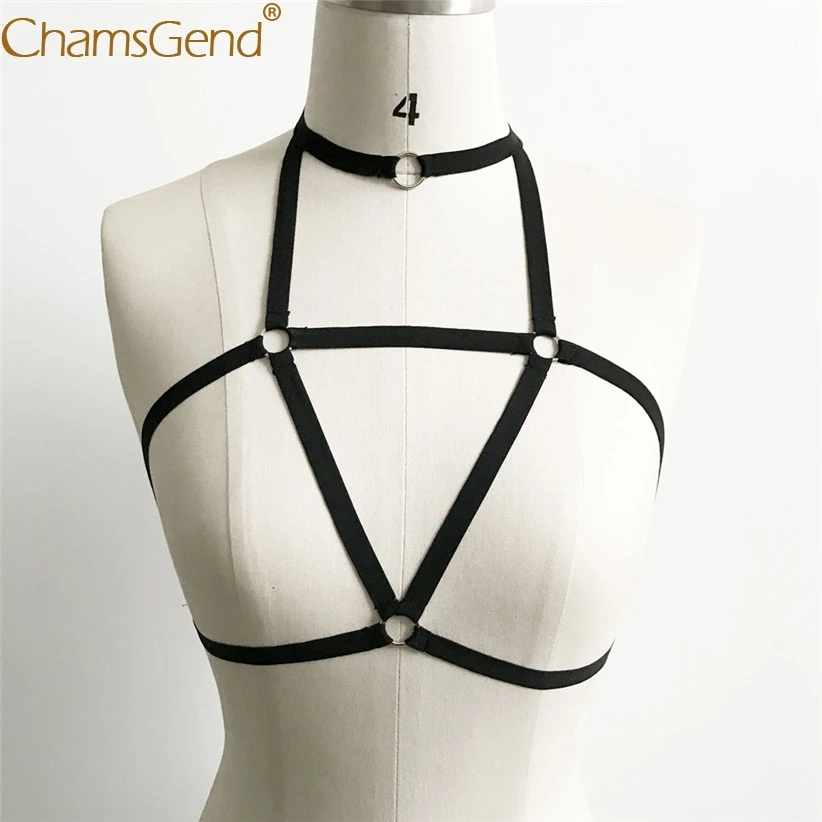 Chamsgend бюстгальтеры женские сексуальные чокер Холтер Bralette выдалбливают бюстгальтер подтягивающий эластичный бюстье на бретелях 80129