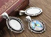 10pcs 13x18mm Inner Size Antique Silver Plated Bronze Flower Classic Cameo Cabochon Base Setting Pendant Necklace Findings ► Photo 3/4