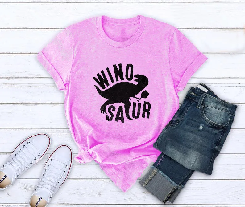 

Winosaur Dinosaur Print 2019 NewTumblr Summer High Quality Graphic Fashion T-shirt women streetwear Funny Short Sleeve Tops Tees