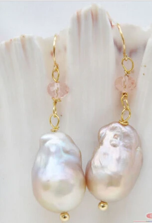 

ry00722 LAVENDER BAROQUE KESHI REBORN PEARL DANGLE EARRING