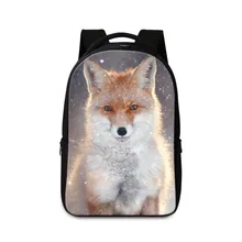 Большое животное рюкзак для студентов высокого класса с рисунком лисы школьные ранцы для мальчиков рюкзак для ноутбука для девочек-подростков, Колледж книг Mochilas