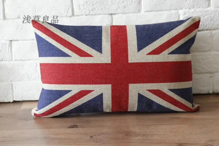 Льняная красная наволочка с флагом Англии для подушки Union Jack домашняя