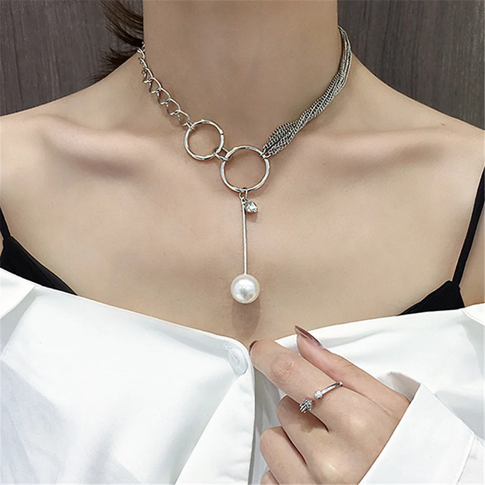 

Buckle Pearl Necklace Accessories Simple Multilayer Necklace Clavicle Chain Neck Necklace Choker Neck Jewelry elf on the shelf