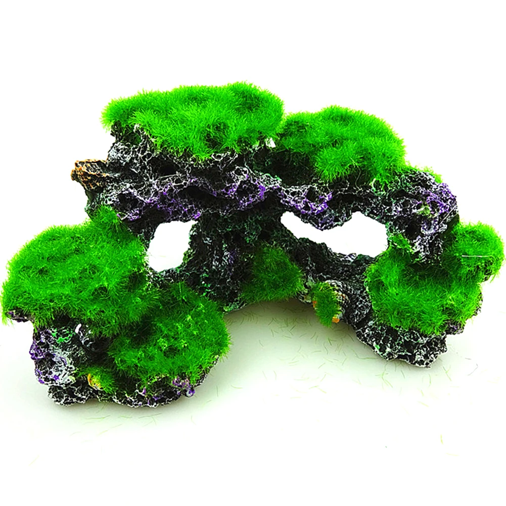 

Aquarium Mountain Coral Moss Rock Fish Tank Marine Island Ornament Cave NEW