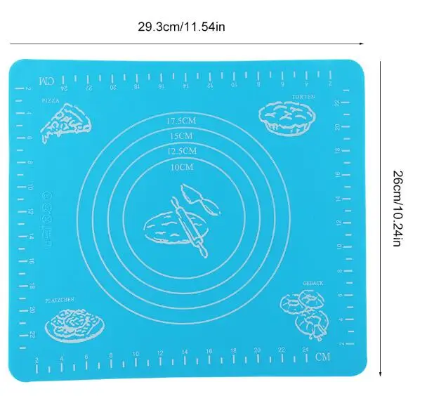 Многоразовый коврик для выпечки лист с антипригарным макароном силиконовый коврик для выпечки пиццы тестомес коврик вкладыши кухонные инструменты для украшения торта - Цвет: Синий