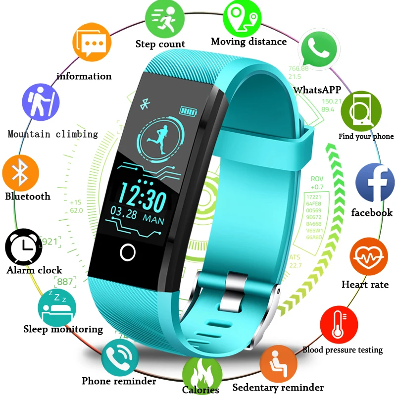 

BANGWEI 2018 New Smart Wristband Heart Rate Tracker Blood Pressure Oxygen Fitness wrisband IP68 Waterproof Smart watch Men women