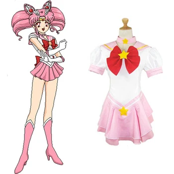 

Anime Sailor Moon Sailor Chibi Moon (Chibiusa) Cosplay Dress Costume Full Set Bishoujo Senshi Halloween Costumes Free Shipping
