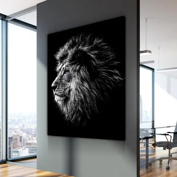 

Modular Prints Pictures Home Decoration Modern 1 Pcs Blue Eyed Lion Paintings Canvas Poster For Bedroom Wall Artwork Framework