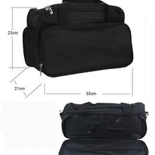 1 шт. черного цвета из искусственной кожи Сумочка-несессер парикмахера профессиональные салонные для волос режущие ножницы и расческа для стрижки мешок парикмахерские хранилище инструментов Органайзер