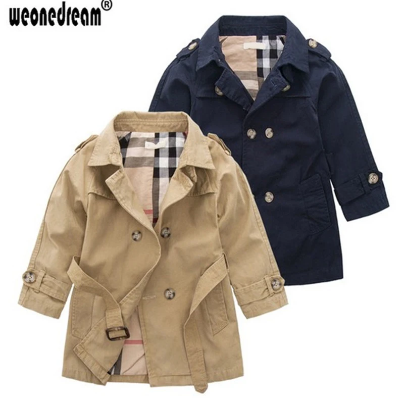 Buy Boy Trench Coat Khaki Long Sleeves Double breasted
