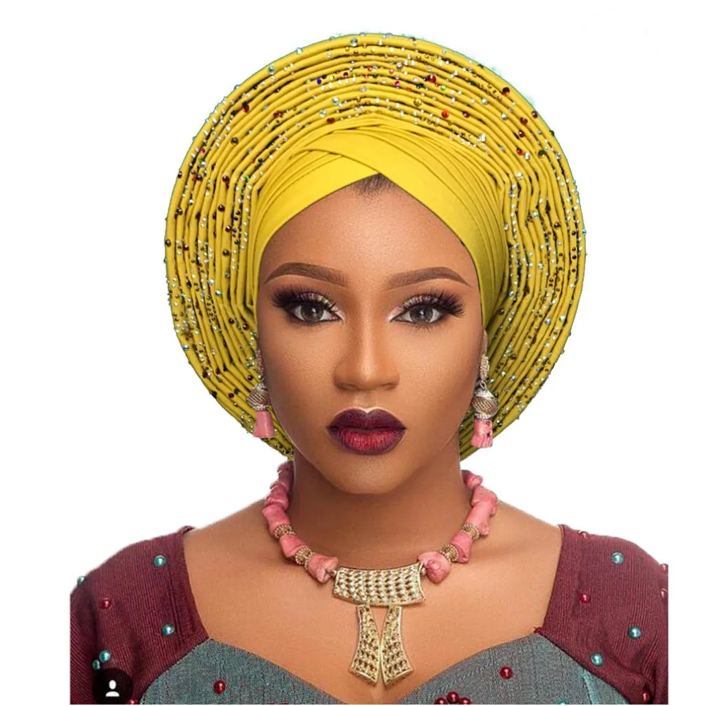 Women Headwear Wedding Headwrap African Head wrap Hair band turban banadana accessories (3)