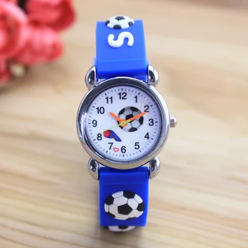 

2018 New style boys children cool 3D football Design sports Series Watch Cartoon silicone soft Watches Multicolors for kids