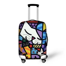 Élastique bagages housse de protection pour 18 – 30 polegada chariot tronc Case Colorful chat Panda tissu extensible voyage valise couvre
