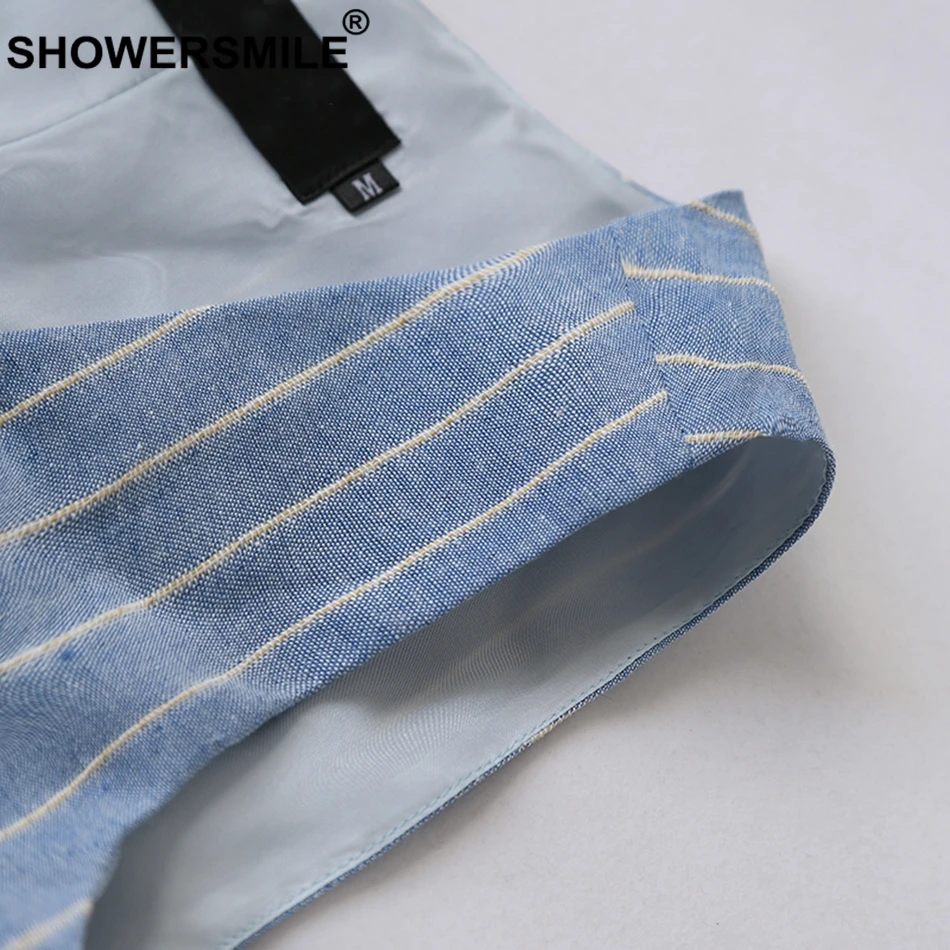 SHOWERSMILE Blue Suit Vest Women Stripe Cotton Waistcoat Ladies Slim Fit OL Sleeveless Jacket One Button Pockets Autumn Clothing SHOWERSMILE Blue Suit Vest Women Stripe Cotton Waistcoat Ladies Slim Fit OL Sleeveless Jacket One Button Pockets Autumn Clothing