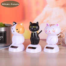 Автомобильный орнамент на солнечных батареях Танцующая качающаяся головка мультяшная игрушечная кошка автомобильное украшение приборной панели Симпатичные авто аксессуары