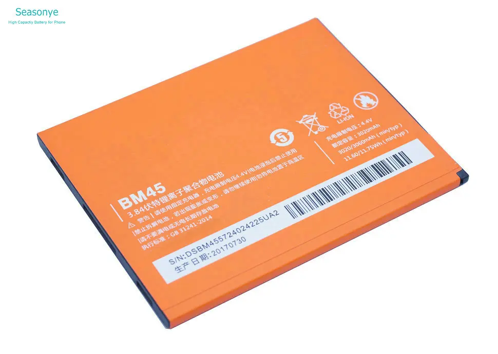 Seasonye 1x Новый 3020mAh / 11.60Wh BM45 BM 45 сменный литий полимерный аккумулятор для Xiaomi Hongmi Red