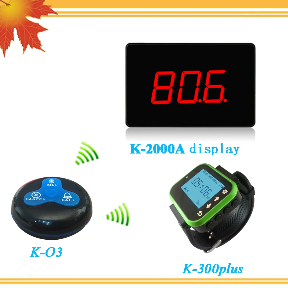 Wireless Calling Paging System With 433mhz Watch Pager Receiver Host