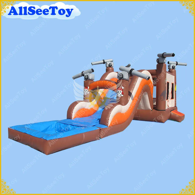 

Inflatable Pirate Bouncy Castle with Slide,Used Commercial Bounce House with Water Pool
