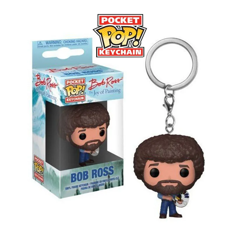 

Funko Pop Pocket Keychain The Joy Of Painting Bob Ross Action Figure Toy