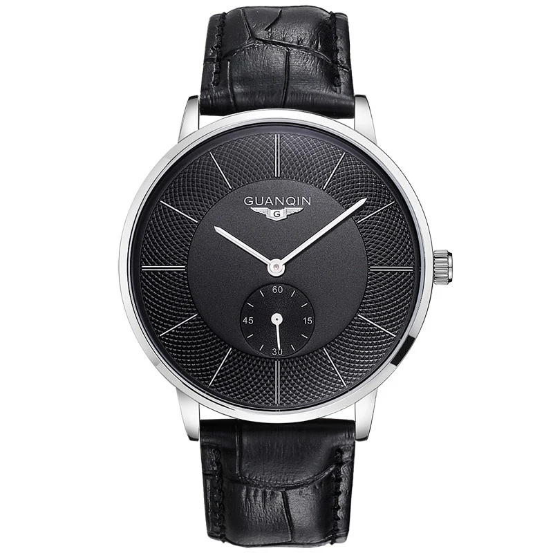 

GUANQIN BJ001 Men Leather Strap Wristwatch Luxury Casual Big Dial Quartz Watches Men Relogios Masculino Waterproof 30m Men Watch