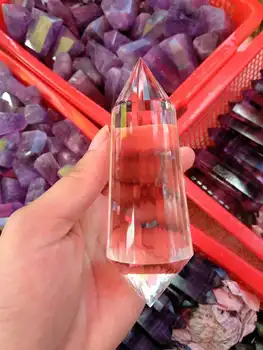 

Great!!! Water Clear Tibet Himalayan Natural Crystal Point 36 Sided Quartz Vogel Wand Healing