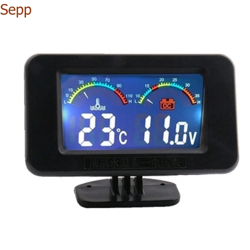 

Sepp car Microcomputer Water Temp + volt Gauges colorful led shining with warning modified water temperature meter