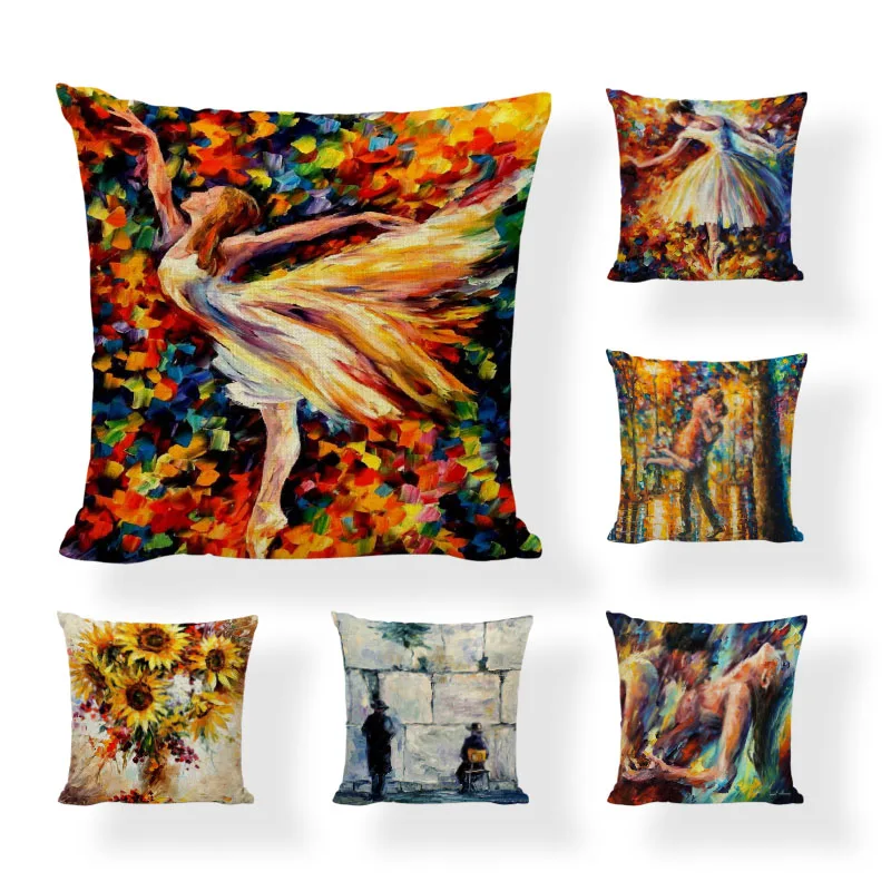 Buy Creative Oil Painting Cushion Cover Square