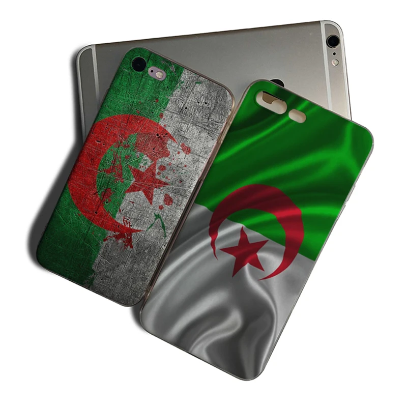 

IMIDO Algeria Flag Soft Silicone Cover For Iphone 5 5S SE 6 6S 6PLUS 6SPLUS 7 8 7PLUS 8PLUS X XS XR XSMAX